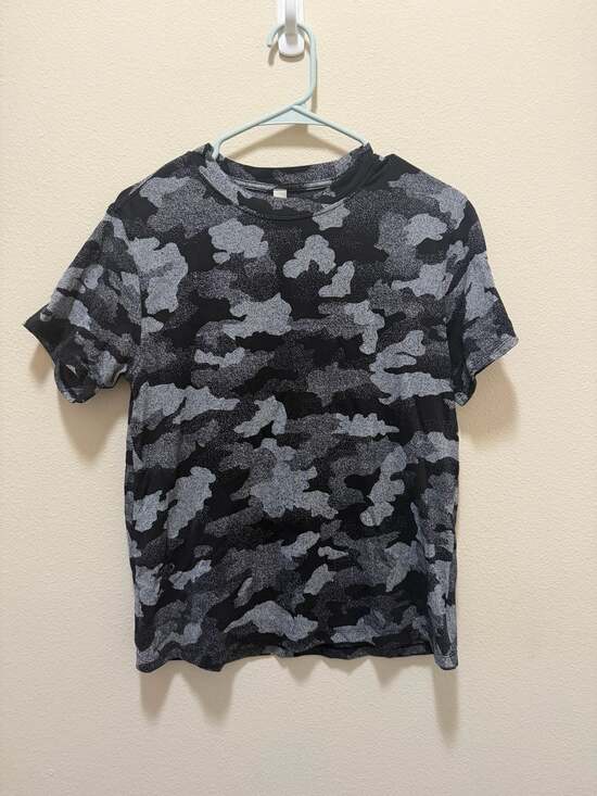 Lululemon Tops - Lululemon Short Sleeve Training Tee Heritage Speckle Camo Black Grey Size 4